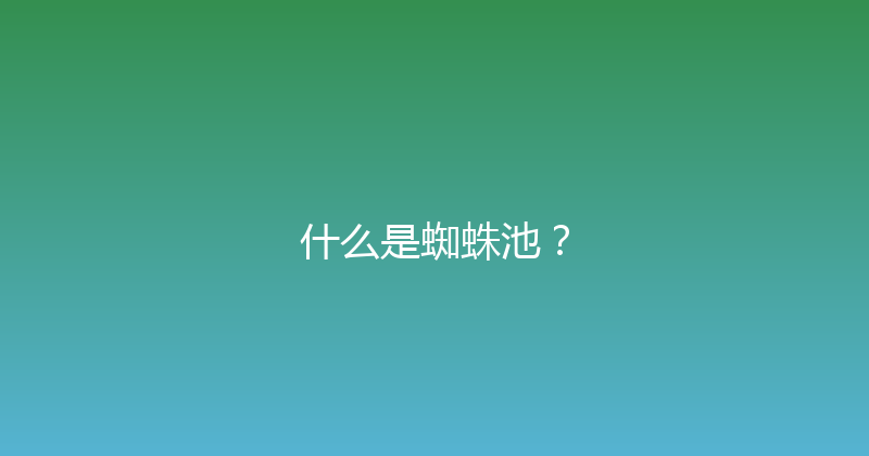 什么是蜘蛛池？ 封面图