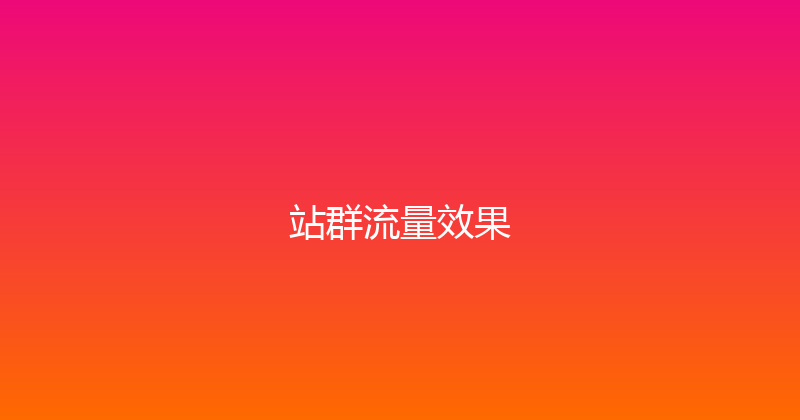 站群流量效果 封面图